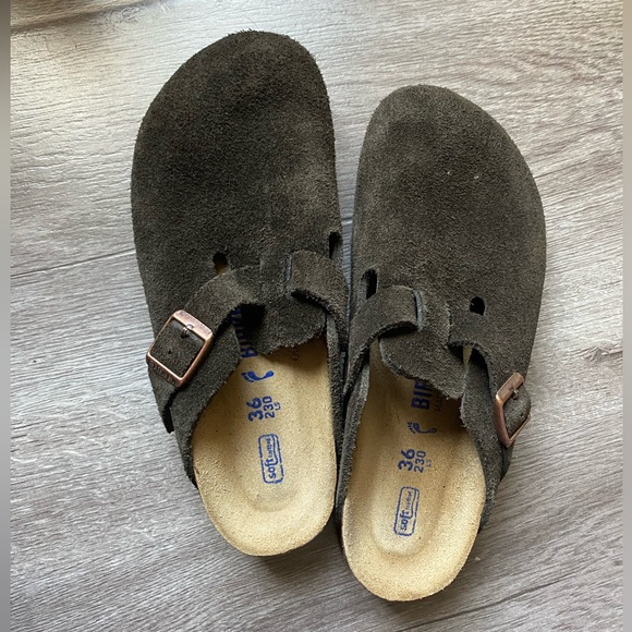Birkenstock Shoes - Mocha Birkenstocks Boston Clogs Soft Footbeds